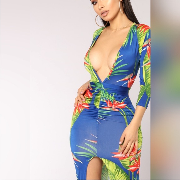 Tropical Vacay Me Fashion nova Mermaid dress (M) - Picture 4 of 4